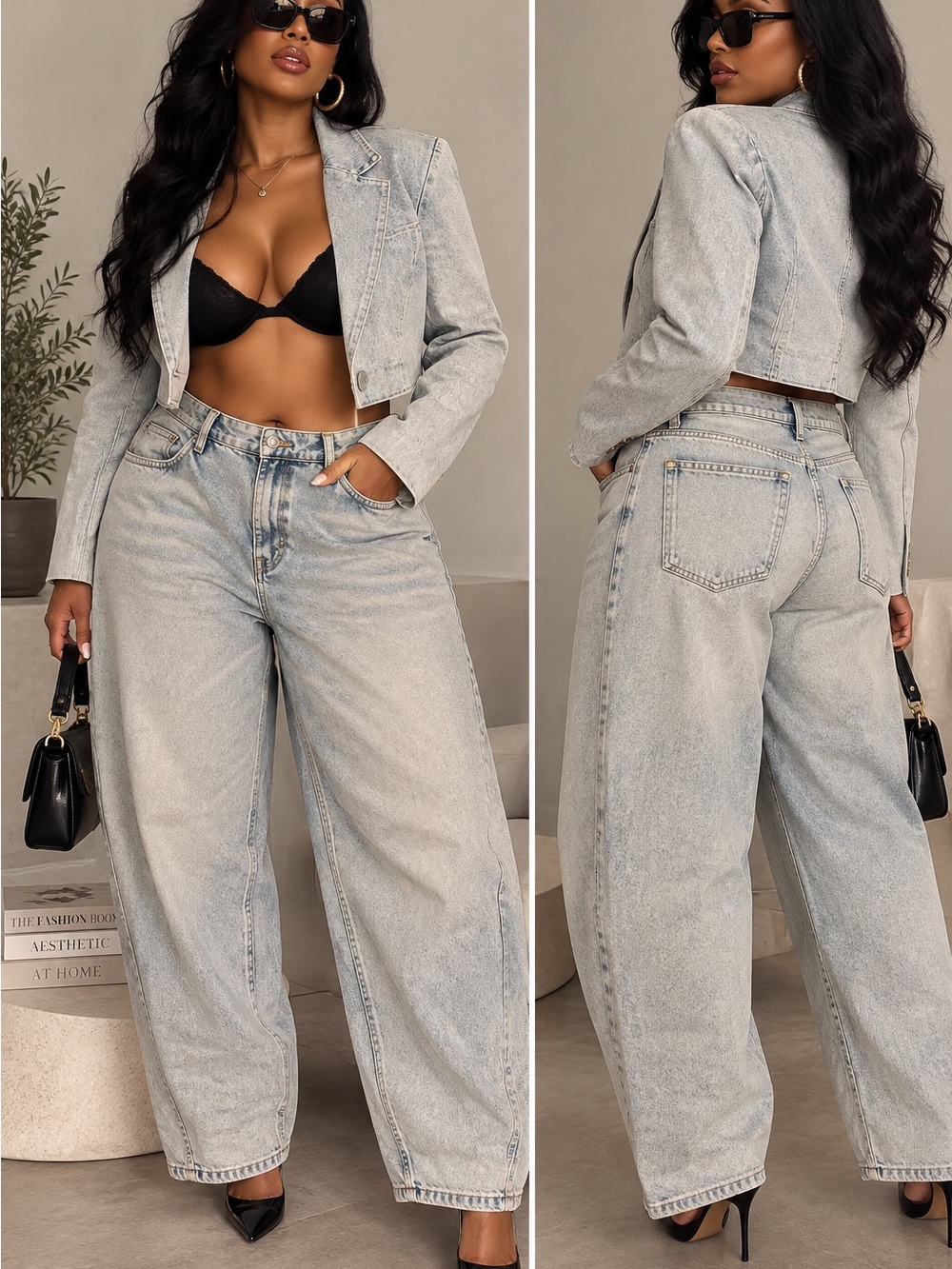 Zara Light Wash High-Rise Wide-Leg Jeans